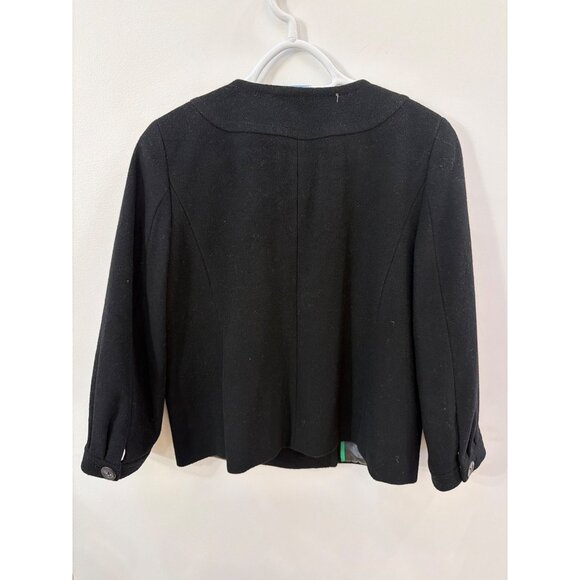 J.Crew Pippa Cropped Peacoat Women's 6 Double-Breasted Black Wool-Blend Coat Siz - Picture 5 of 5